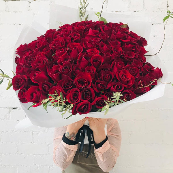 Buy 99 Roses Bouquet | Same Day Delivery | Amazing Graze Flowers