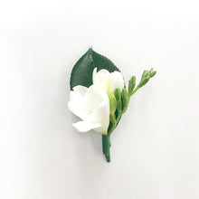 White Freesia Buttonhole
