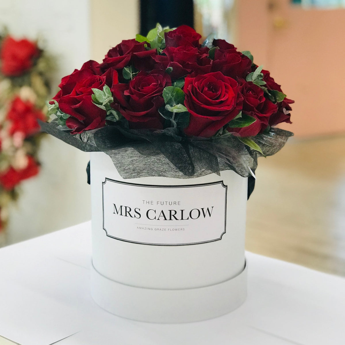 Customised Rose Hat Box | Roses Delivery Melbourne – Amazing Graze Flowers