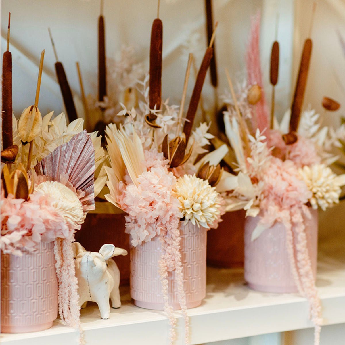 Dry Pastel Arrangement Ceramic Vase - Amazing Graze Flowers