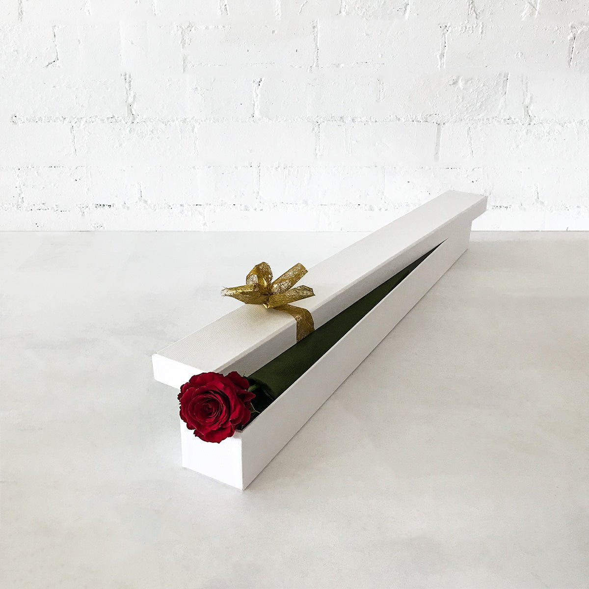 Red Rose Long Gift Box- Single Long Stems - Amazing Graze Flowers