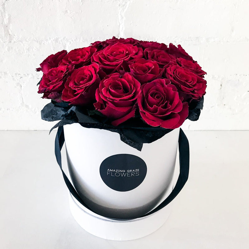 Roses - Hat Box - Amazing Graze Flowers